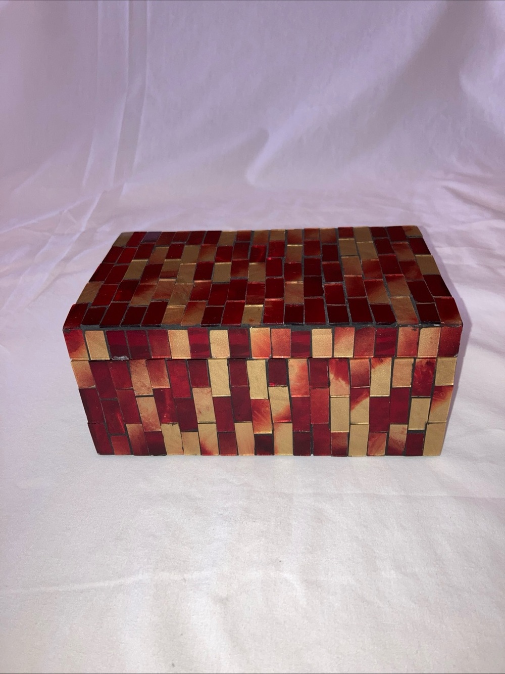 Mosaic Tile Decorative Box - From Kirkland’s Red &  Gold